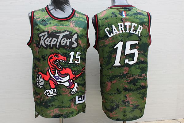 Men Toronto Raptors 15 Carter Camo green Adidas NBA Jerseys